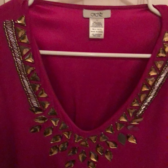 Cache silk tunic with crystal embroidery - Picture 3 of 8